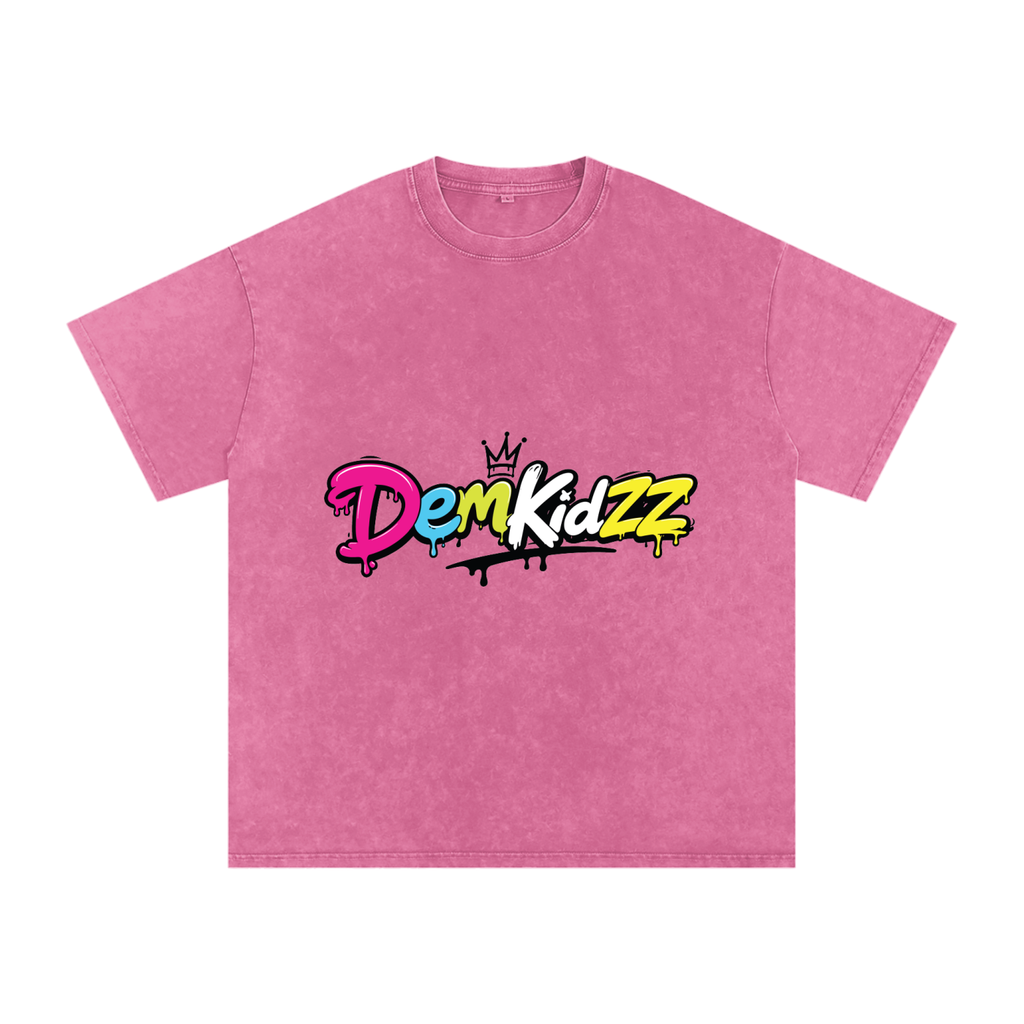 Snow-Washed Oversized Cotton T-Shirt | DemKidZZ